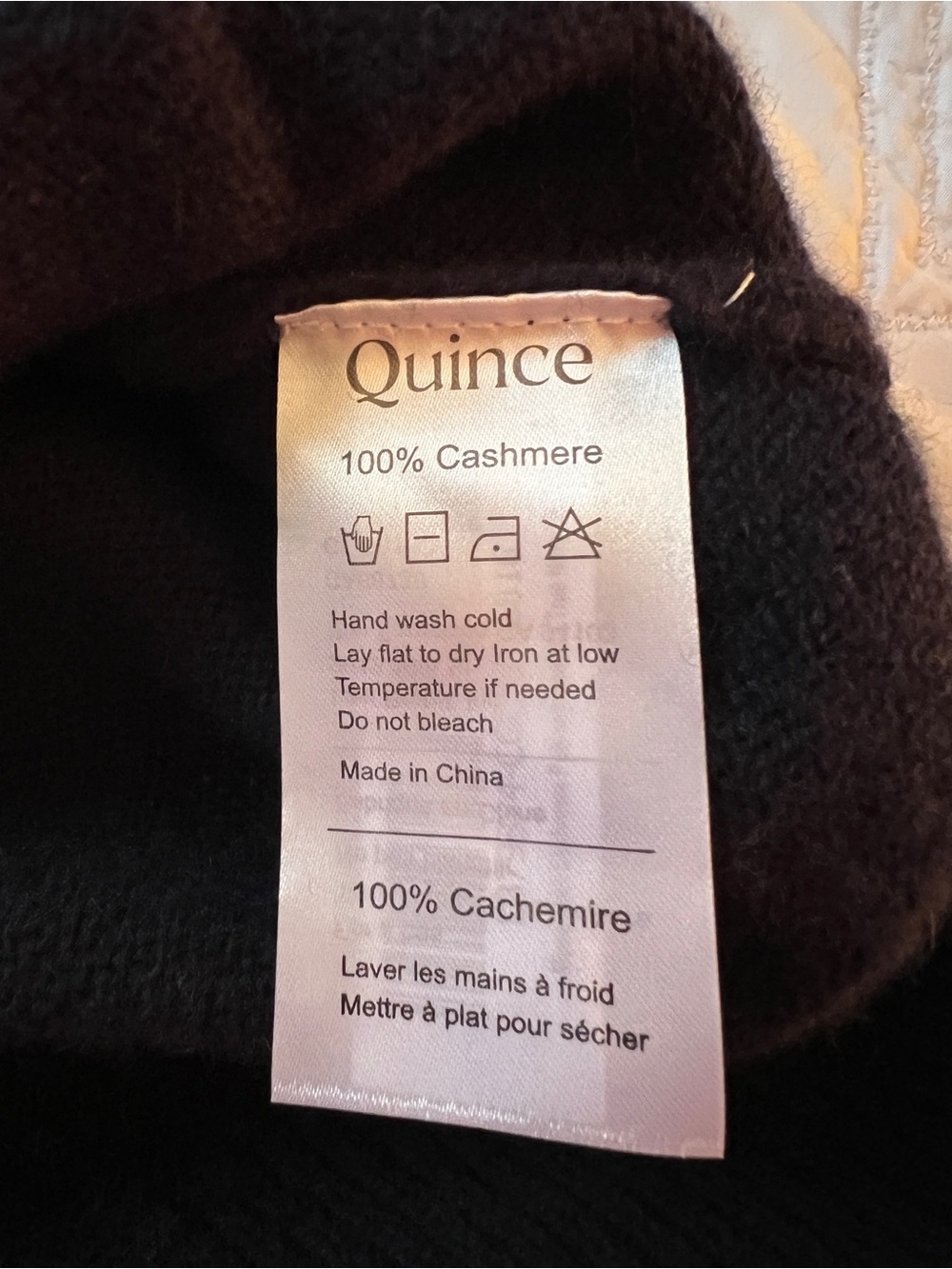 Quince 100% Mongolian Cashmere Hoodie Sweater Navy Size S - Picture 6 of 6